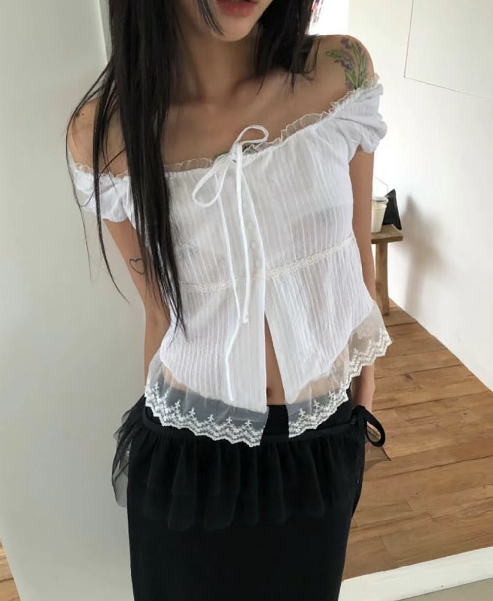 Two-ways Lace Blouse