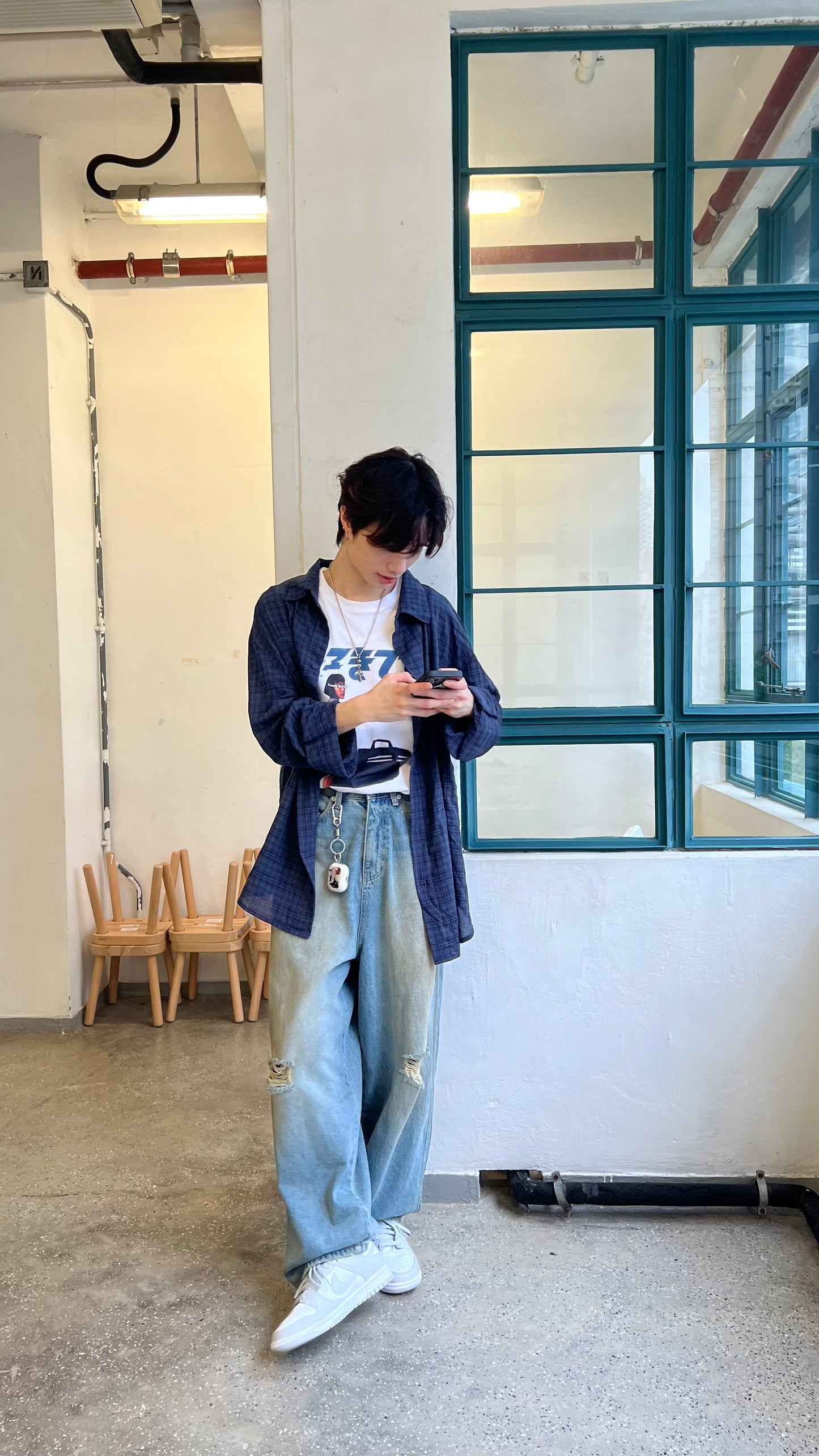 Dirty Damaged Baggy Denim Jeans