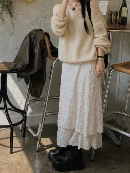 Double Layer Wrinkle Skirt