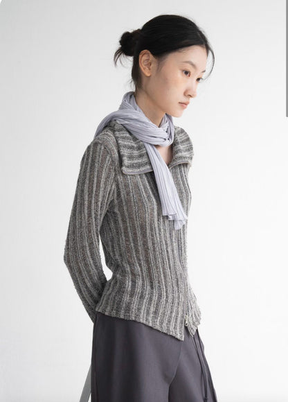 Snow Two-ways Zipper Crop Top