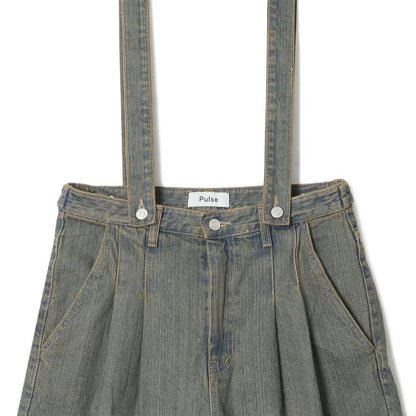 Straps Denim Shorts