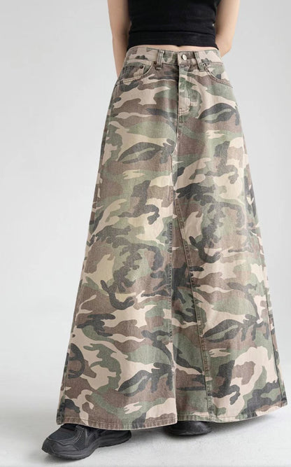 Camouflage Pattern A-line Skirt