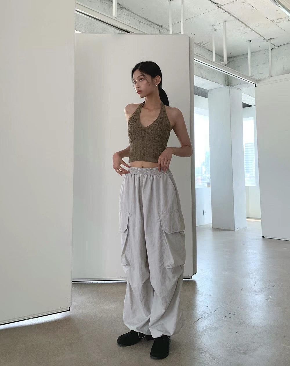 Nylon Cargo Balloon Pants