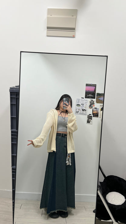 Two-ways Zipper Mesh Hoodie