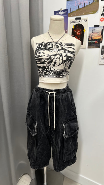 Fringe Cargo Shorts