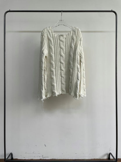 Ripped Off-shoulder Knitwear