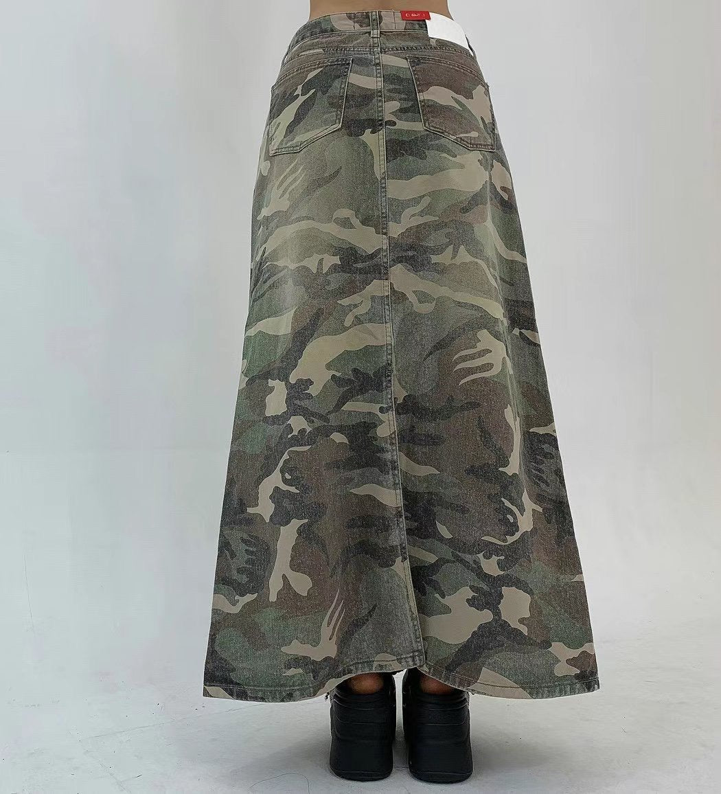 Camouflage Pattern A-line Skirt