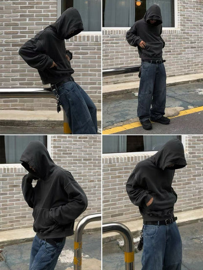 Dying Washed Short-cut Hoodie