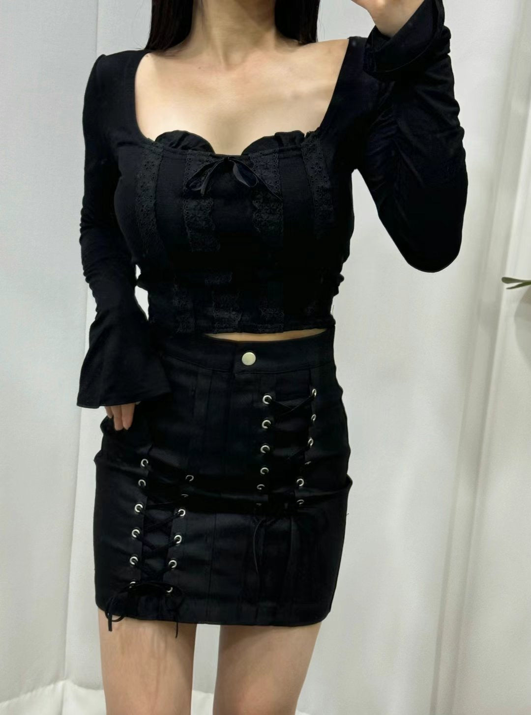 Square Lace Crop Top