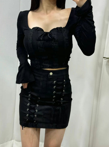 Square Lace Crop Top