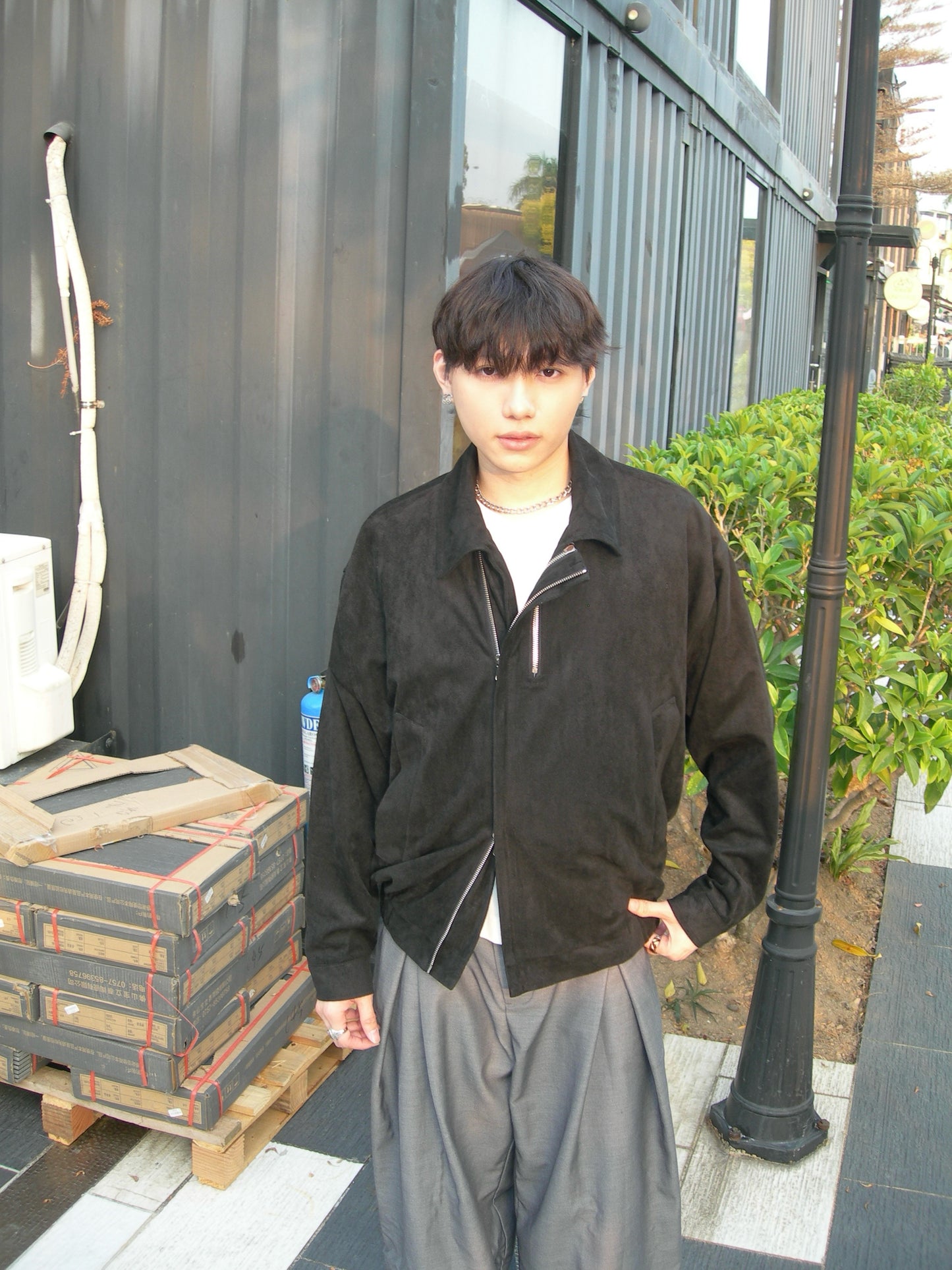 Suede Double Zipper Jacket