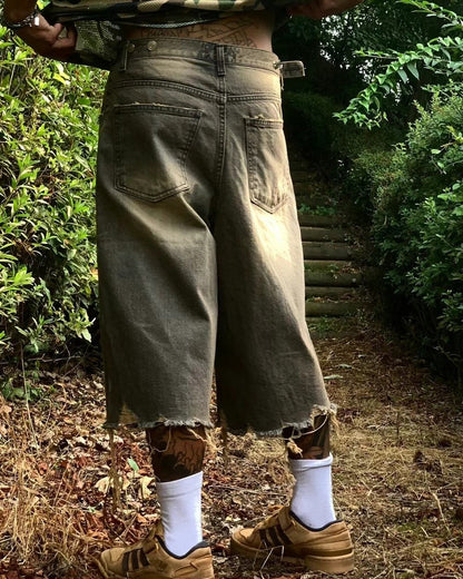 Washed Damage Hearts Jorts