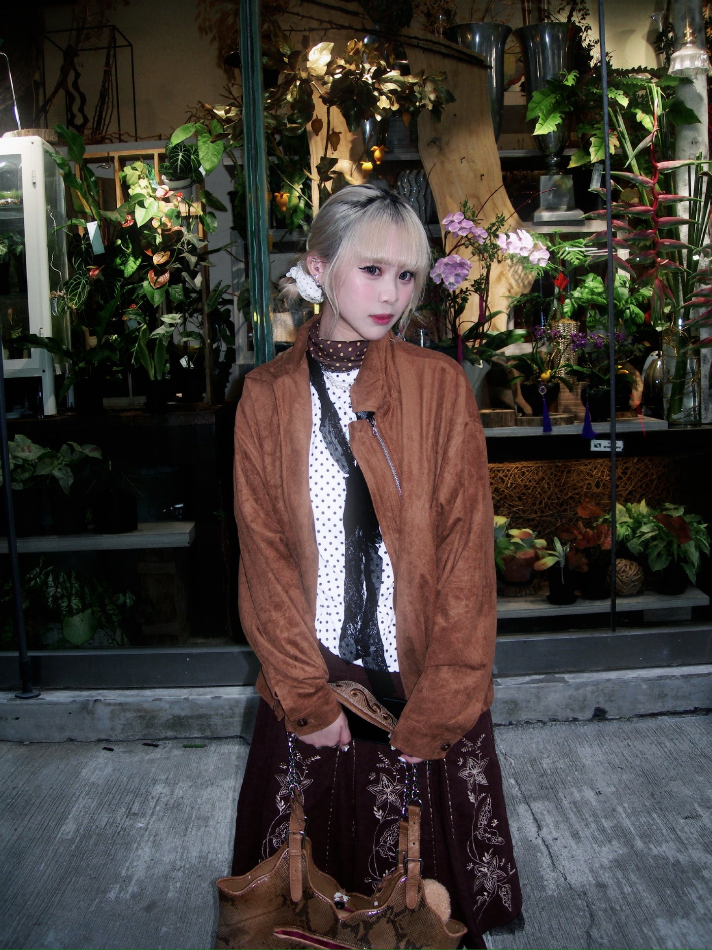 Suede Double Zipper Jacket