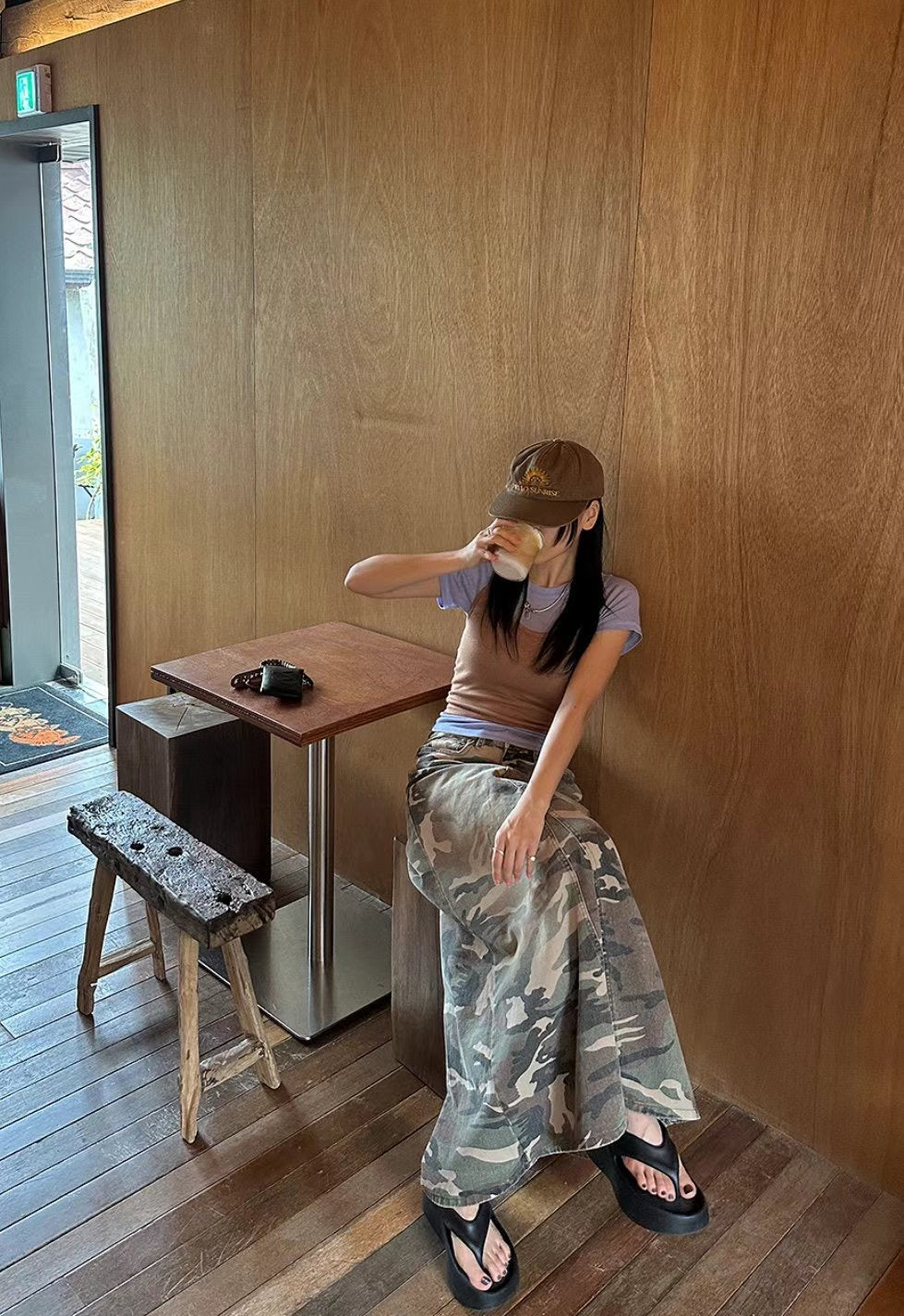 Camouflage Pattern A-line Skirt