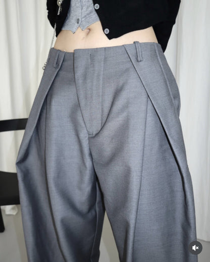 Pleated Loose Suit Pants