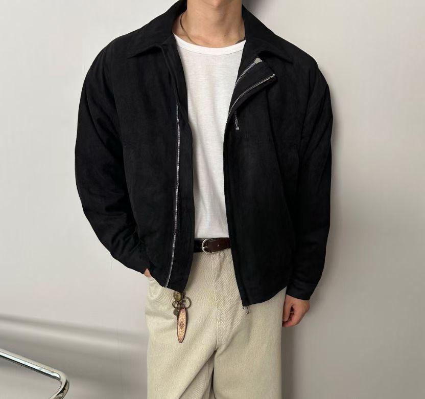 Suede Double Zipper Jacket