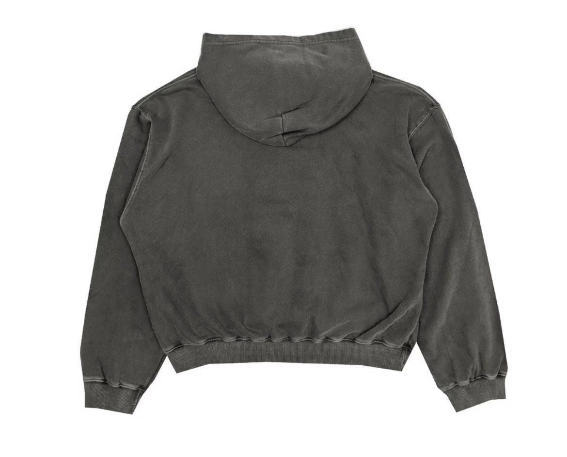 Dying Washed Short-cut Hoodie