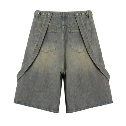 Straps Denim Shorts