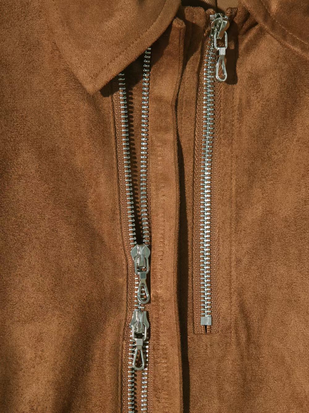 Suede Double Zipper Jacket