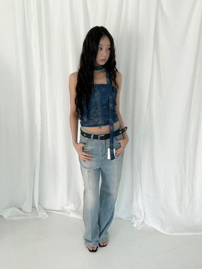 Tie-dye Tube Top w/ Scarf