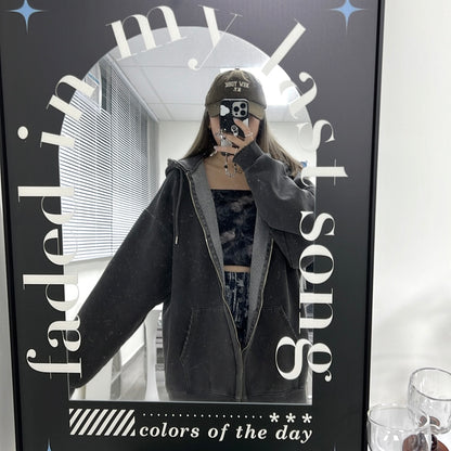 Vintage Dying Zip-Up Hoodie