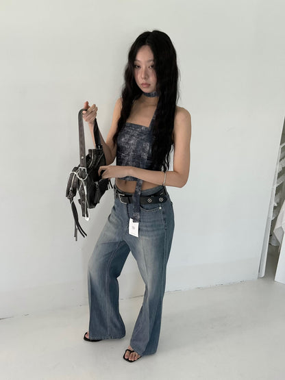 Tie-dye Tube Top w/ Scarf