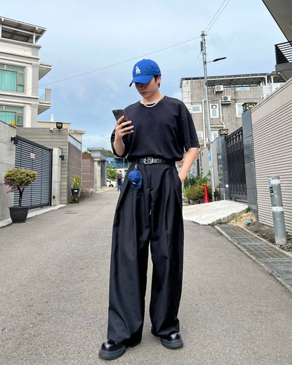 Pleated Loose Suit Pants