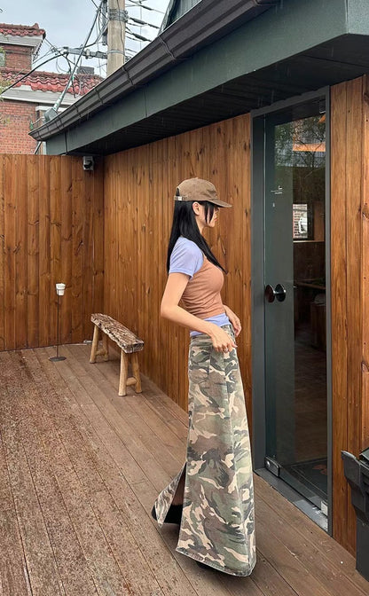 Camouflage Pattern A-line Skirt