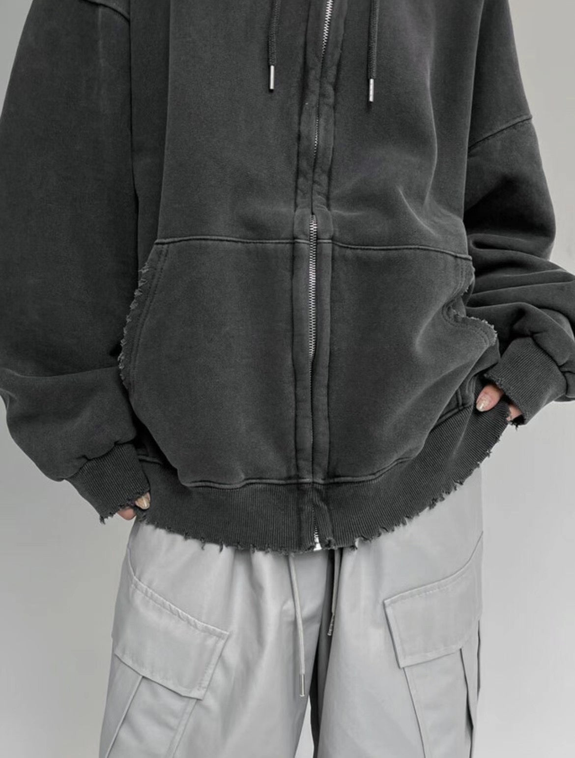 Vintage Dying Zip-Up Hoodie