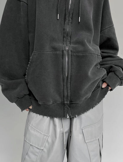 Vintage Dying Zip-Up Hoodie
