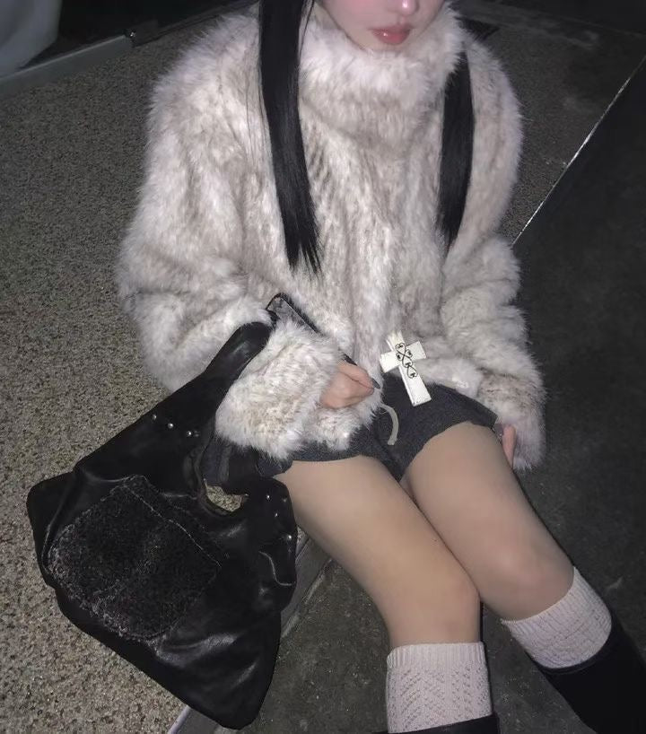 Leopard Leather Shoulder Bag