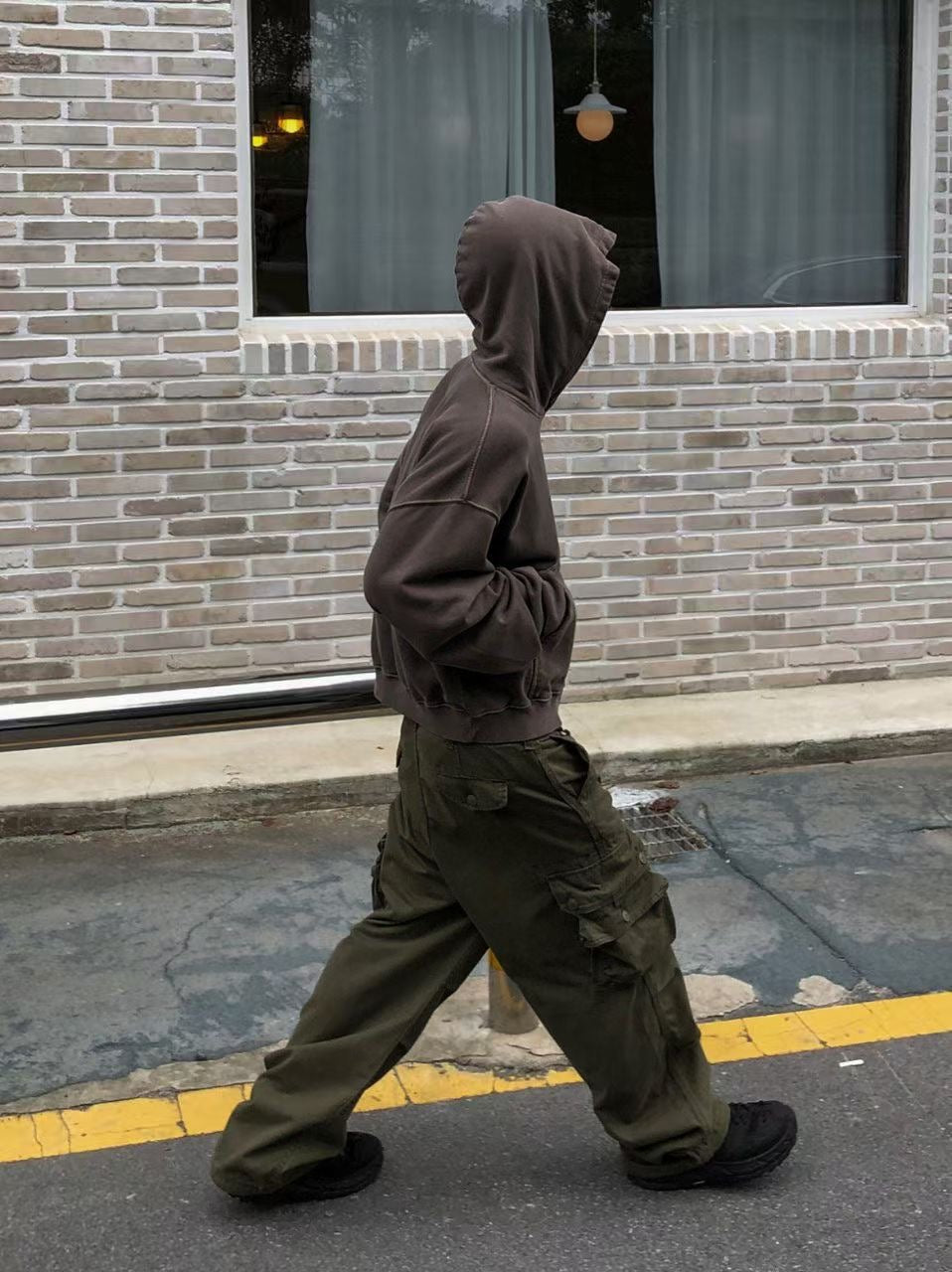 Dying Washed Short-cut Hoodie