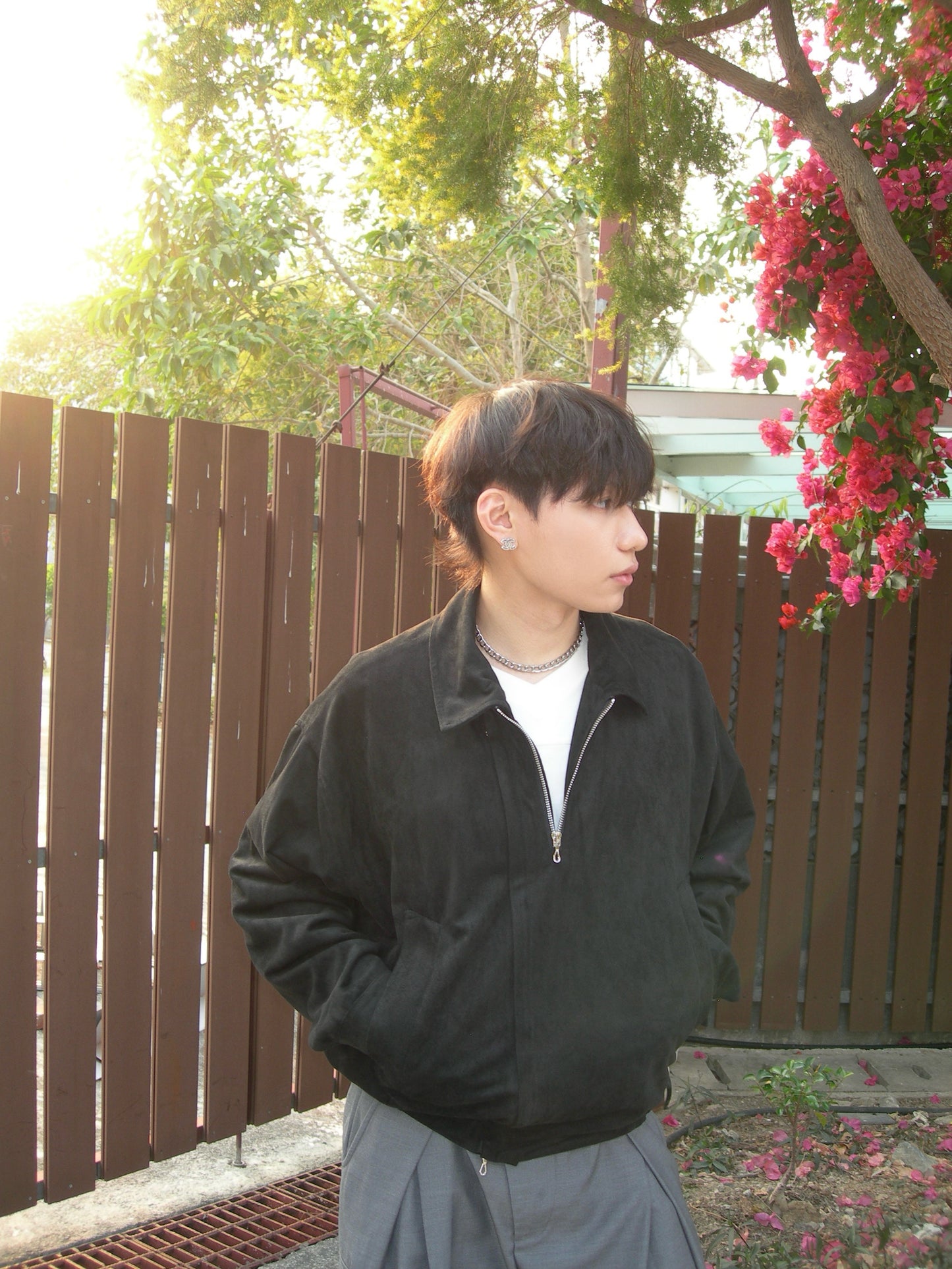 Suede Double Zipper Jacket