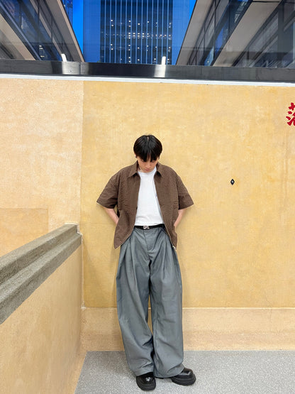 Two-ways Zipper Checkered Shirt