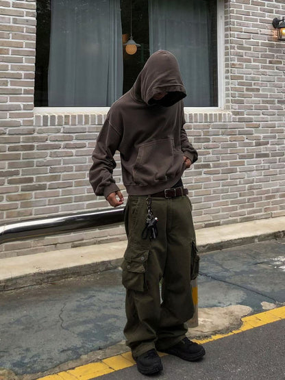 Dying Washed Short-cut Hoodie