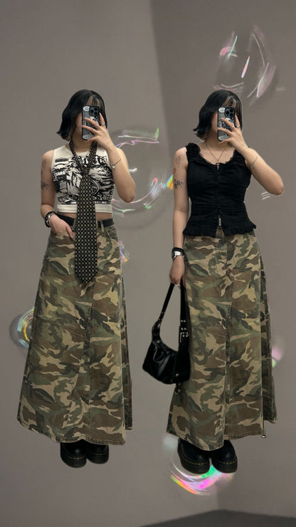 Camouflage Pattern A-line Skirt
