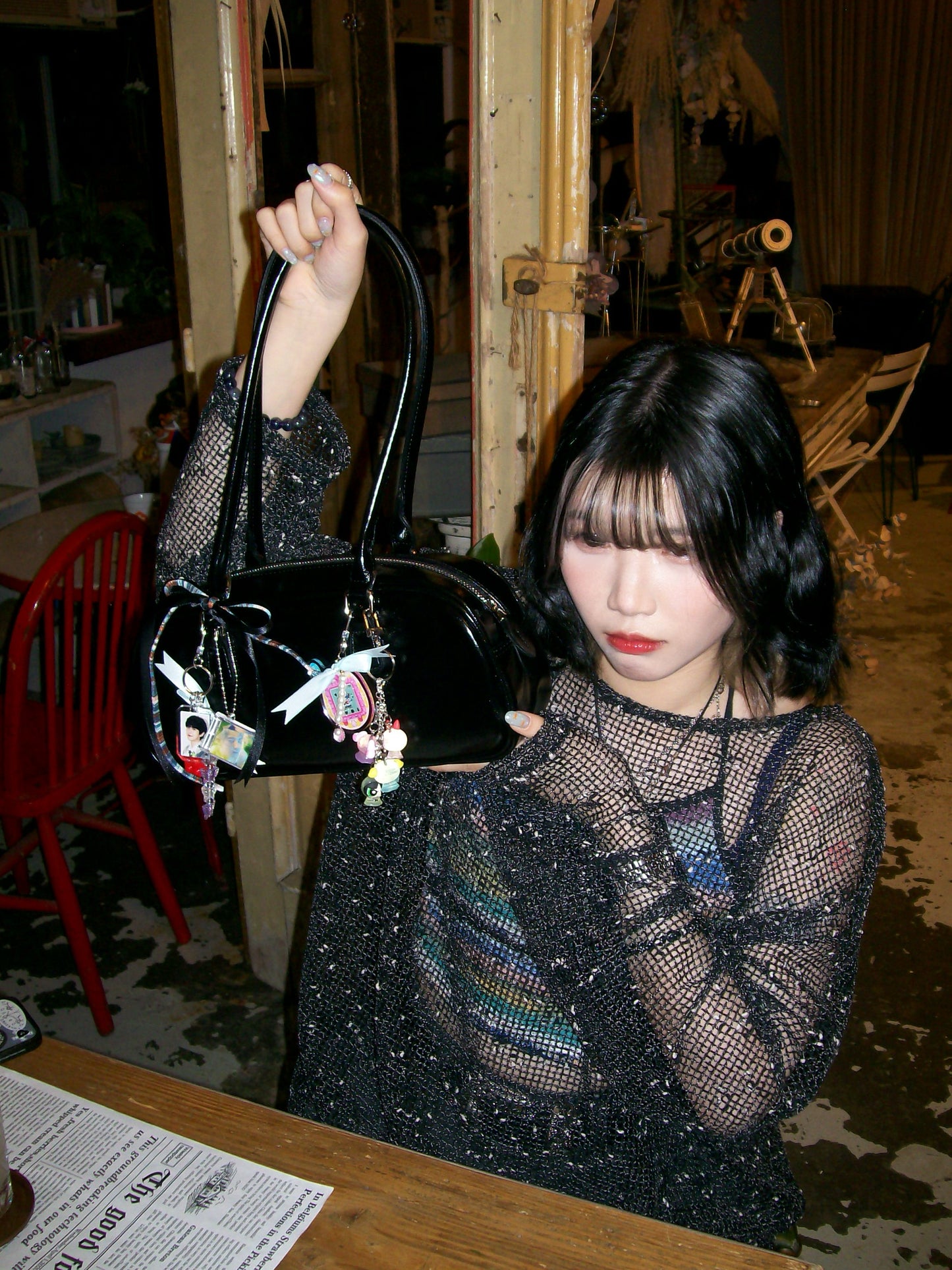 See-Through Mesh Knit Top