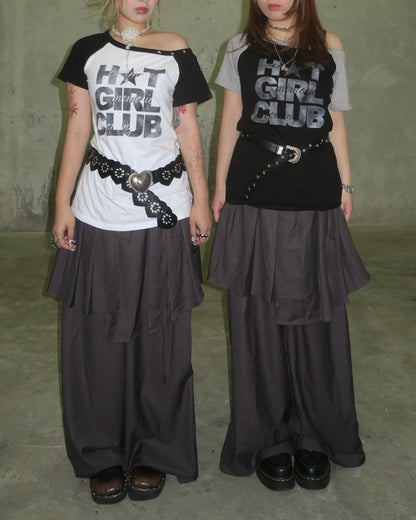 Off-shoulder Hot Girl Club Tee (預訂)