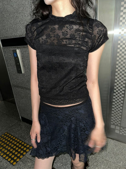 Scarlet See-through Top