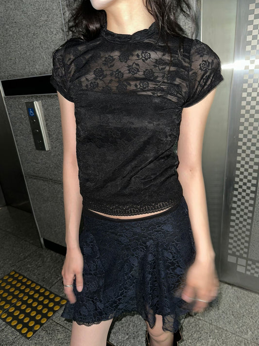 Scarlet See-through Top
