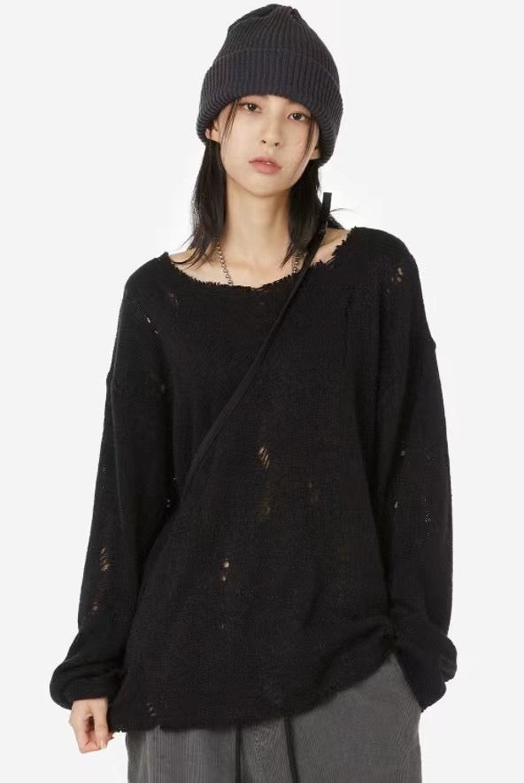 Damaged Knit Top
