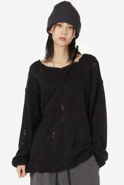 Damaged Knit Top