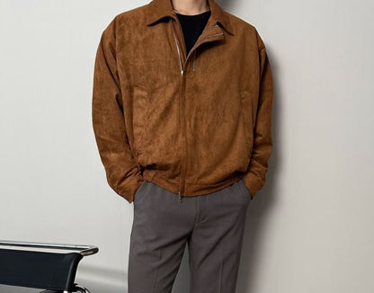 Suede Double Zipper Jacket