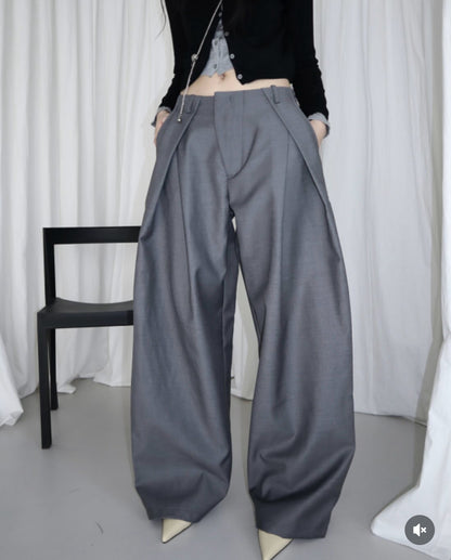 Pleated Loose Suit Pants