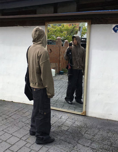 Dying Washed Short-cut Hoodie