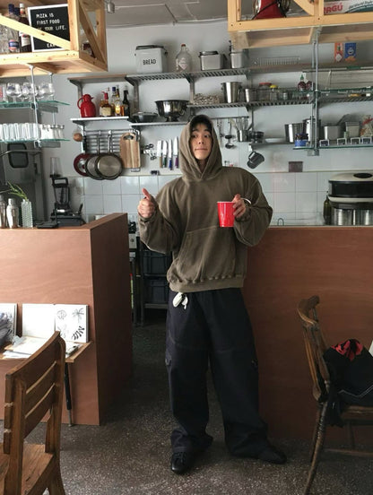 Dying Washed Short-cut Hoodie