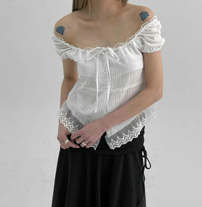 Two-ways Lace Blouse