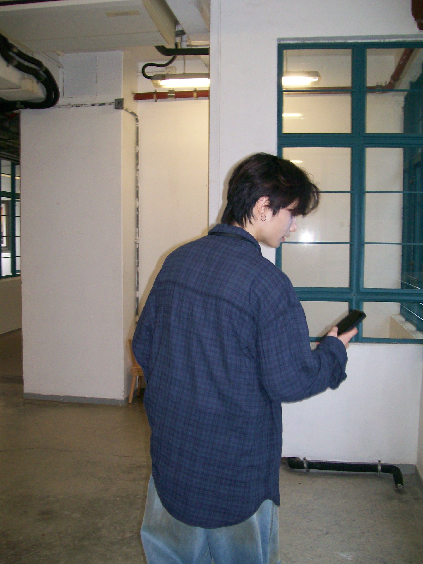 Veiled Checkered Long-sleeve Shirt （預訂）