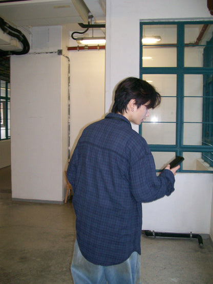 Veiled Checkered Long-sleeve Shirt （預訂）