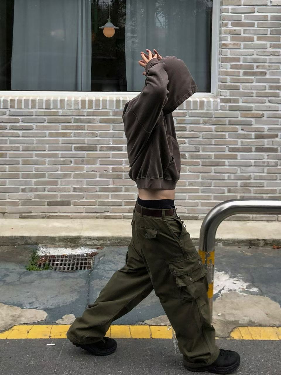 Dying Washed Short-cut Hoodie